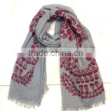 new design fashion ladies skull print scarf