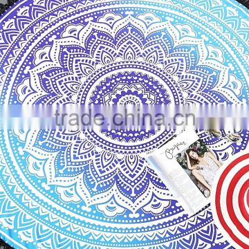 Custom design velour organic beach print towel round with tassels luxury style high quality best price