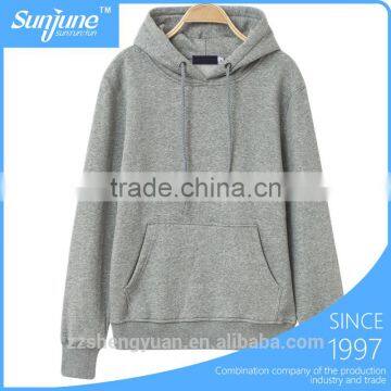 Long sleeve plain gray 100% cotton mens Hoodies Sweatshirts