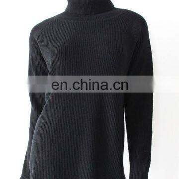 wholesale popular style rib knit roll neck cashmere sweaters women