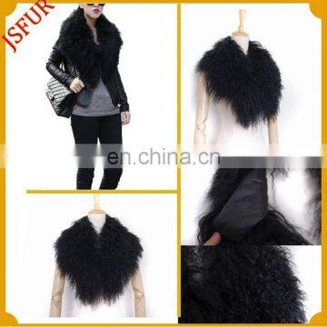 Custom colorful hot sale real lamb fur trim for hood fur collar