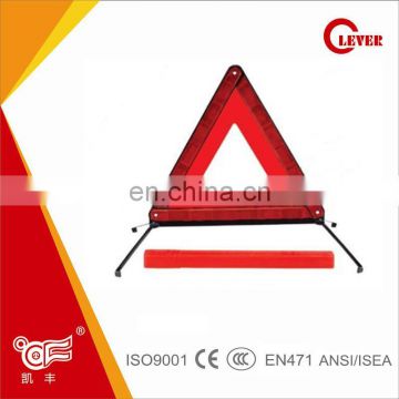 Convenient Red Triangle Traffic Safety Reflector With Metal Support