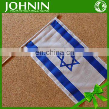 online customized cheapest national hand israel flag with plastic pole