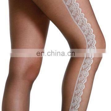 Beautys LoveTransparent White Lace Jacquard Stocking Sexy Hot Women Stocking Fishnet Pantyhose Girls photo-2