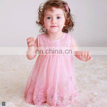 T-GD042 Fashion Kids Girls Elegant Princess Lace Vest Dress