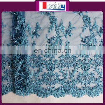 new fashion beaded french lace border with beautiful design and high quality