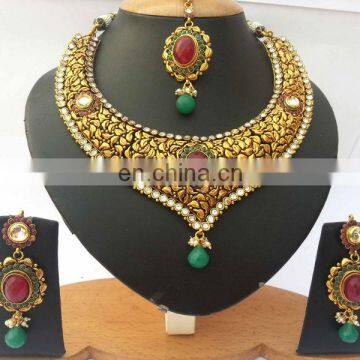 INDIAN DESIGNER 1 GRAM GOLD POLKI BRIDAL JEWELRY