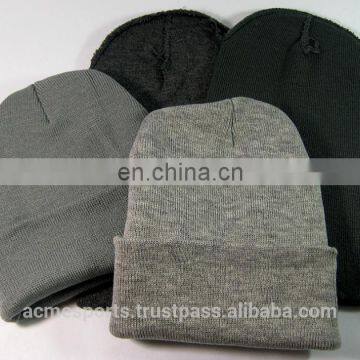 Cuff Blank Plain Ski Custom Knit Skull Beanie In Stocks