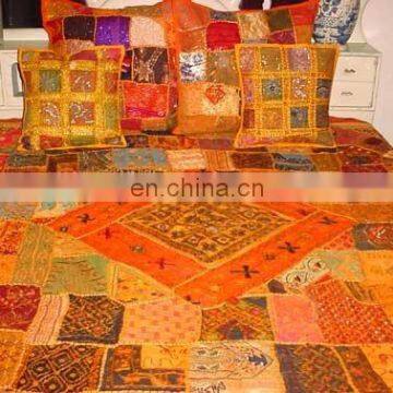 Old Saree Patchwork Bed Sheet