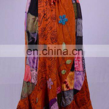 Vintage Patchwork Colorful Boho Maxi Skirt HHCH 127 A photo-3
