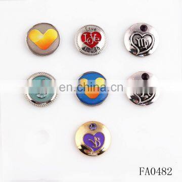 Wholesale silver plated metal 18mm size button in yiwu city