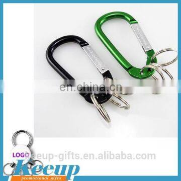 Customizable Split Ring Nickel Plated Metal Keychain Carabiner with 3 Rings 4 Rings