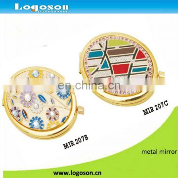 Promotional gift jeweled foldable souvenir cosmetic compact mirror