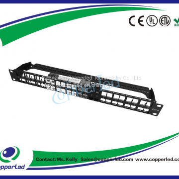UTP Cat.6 1U 48Port empty Patch panel with back bar