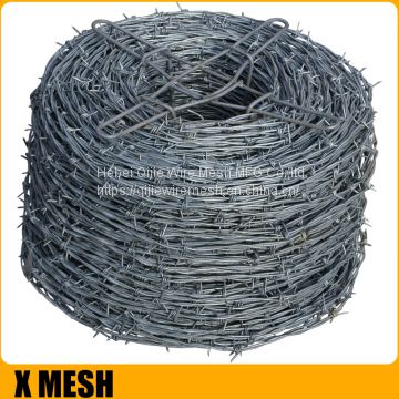 12 x 14 gauge 15kg/roll HDG Double Strand Galvanized Barbed Wire