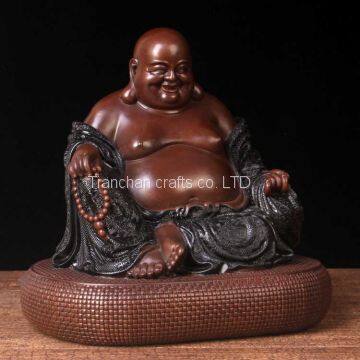 The Antique Fat Buddha Statue Buddha Shown Smiling With Big Belly photo-2