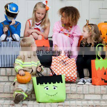 Wholesale Gift Bags/felt Halloween Pumpkin Bags for Kids Trick or Treat Bag
