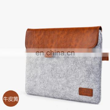 40colors for you choose felt and leather sleeve bag