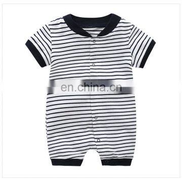 Black stripe pattern short sleeve Jumpsuit baby boy Daily Wear romper wholesale