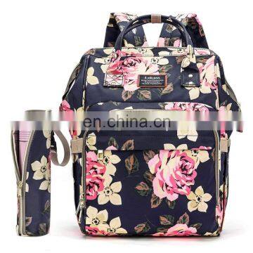 Diaper Bag Backpack Floral Baby Bag Water-Resistant Baby Nappy Bag with Insulated Water Bottle BagChanging Pad for WomenGirlsMum