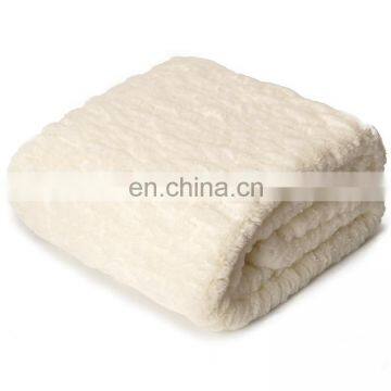 Top Seller Super Soft Extra Cozy Luxury Embossed Rabbit White Faux Fur Throw Blanket for Bed photo-4
