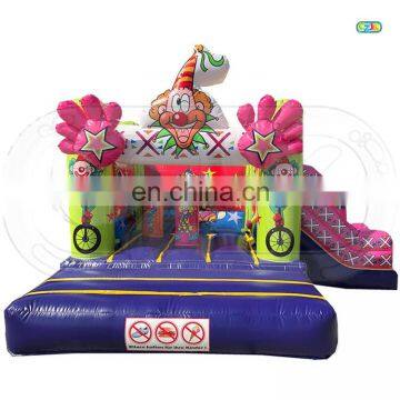 inflatable clown dwarf jumping air bounce house with slide for sale