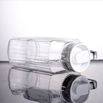 1.6L CLEAR GLASS WATER JUG GLASS PITCHER WITH HANDLE AND PLASTIC COVER LID photo-2