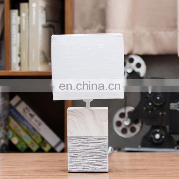 Wholesale cheap price cuboid pillar shape home office decor ceramic marble custom desk lamp with logo