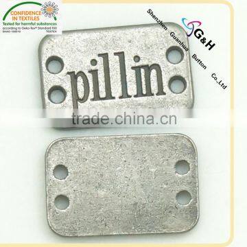 Casting Technique and Letters Theme metal tags for clothing