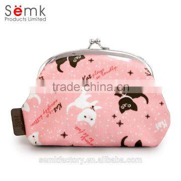 Semk custom design Unique Canvas Material small coin purse for ladies