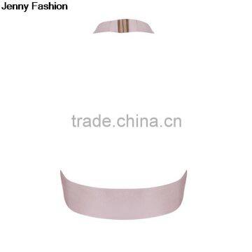 Summer Dress Jenny Fashion 2016 New Halter Beige Black White Sey Bandage Fashion Crop Top Bandage Bodycon Women Wearing photo-2