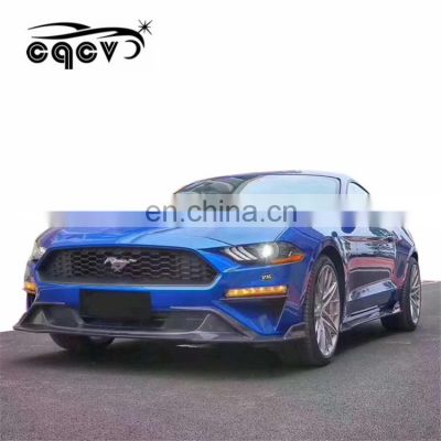 High quality carbon fiber body kit for ford mustang 2018-2020 front spoiler rear diffuser and side skirts for Mustang facelift