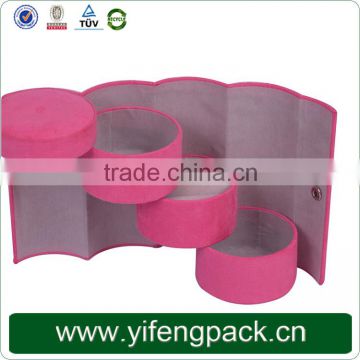 Unique style creative product customized pink velvet Jewelry gift box