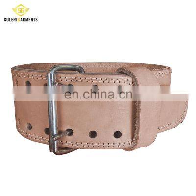 Fitness Gear High Quality Genuine Leather Adjustable Fitness Power Lifting Leather Belt Waist Support Belt photo-2
