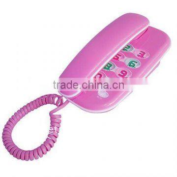 pink cute trimline corded telephone,mini telephone,creative design trimline phone for kids