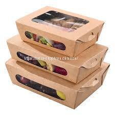 Takeaway packaging kraft brown cardboard lunch boxes for catering paper containers