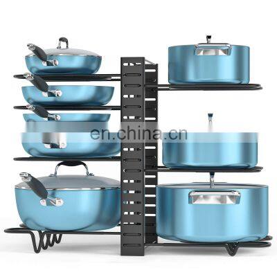 Kitchen Organizer 3 DIY  8 Tiers Adjustable Pots Lid Pans Cabinet Other Accessories Metal Rack Storage Holders Kitchen Organizer