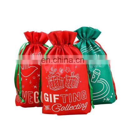 Promotional Christmas Drawstring Non Woven Bag Kids with Custom Logo