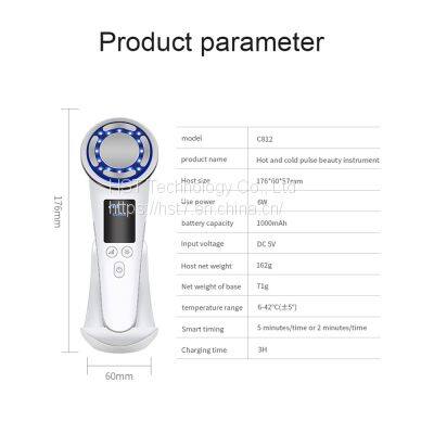 Hot Selling Beauty Instruments Facial Cleansing Hot and Cold Pulse Massager photo-3