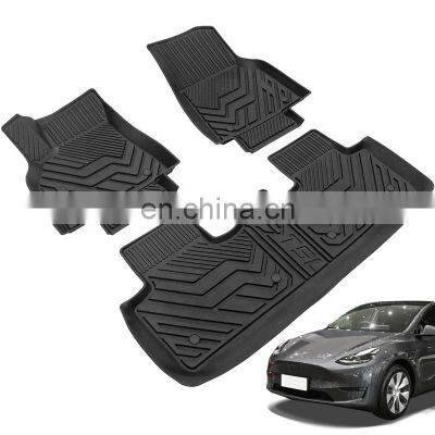 New Materials Environmental Cargo Single And Double Car Floor Mats For Tesla Model Y