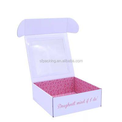 pink corrugated mailer paper package boxes