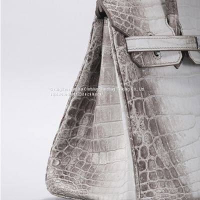 Gradient Himalayan Platinum Imported Nile Crocodile Leather Women's Handbag 25CM Support Customization photo-5