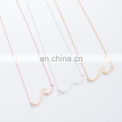 Wholesale Fashion 925 Sterling Silver Sea Wave Necklace For Lady