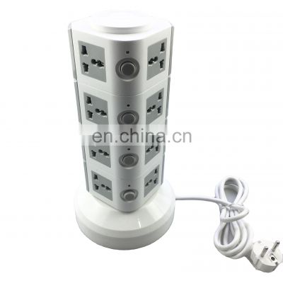 Universal grounding vertical tabletop socket power usb extension socket