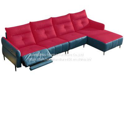 2022 New Technology Fabric Sofa Electric Multifunctional Italian Corner Living Room Space Capsule Combination Sofa photo-3
