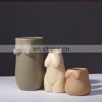 Nordic body  vase ins ceramic vases for home decor craft decoration