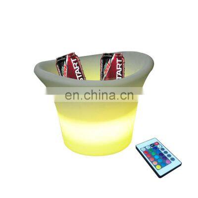 New Design Wholesale High Quality KTV Bar Party Aero-pot Bar Holiday Lighting Cooler Box Plastic LED Ice Bucket