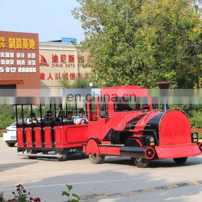 Farm tourist trackless train diesel / battery trackless train for sale