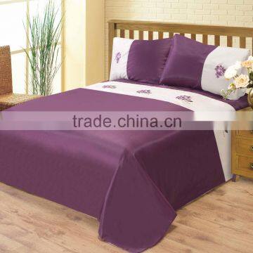 luxury Satin embroidery customized floral duvet cover