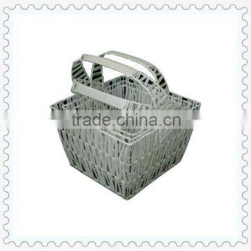 handle plastic woven basket